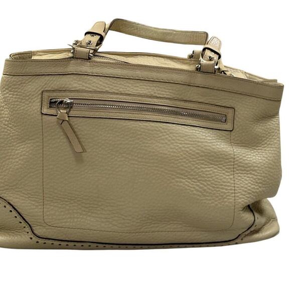 Coach Hampton Pebbled Leather Tassel Satchel, tan, essential, timeless, classic - Picture 1 of 9